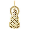 10K Yellow Gold Real Diamond Meditation Buddha Mudra Pendant 2.10" Charm 0.70 CT
