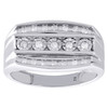 10K White Gold Real Diamond Channel Set Wedding Band 12mm Engagement Ring 1/4 CT