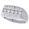 10K White Gold Real Diamond Channel Set Wedding Band 12mm Engagement Ring 1/4 CT