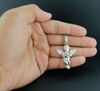 Diamond Mini Angel Pendant Mens .925 Sterling Silver Pave Charm .20 Ct. w/ Chain