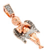 Mini Angel Cherub Real Diamond Pendant .925 Sterling Silver Charm 0.10 Ct