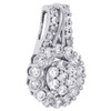 10K White Gold Diamond Flower Drop Pendant 0.70" Statement Fancy Charm 1/2 CT.