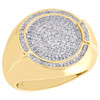 10K Yellow Gold Mens Round Diamond Statement Pinky Ring 22mm Dome Frame 1/2 CT.