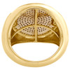 10K Yellow Gold Mens Round Diamond Statement Pinky Ring 22mm Dome Frame 1/2 CT.