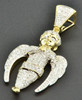 Genuine Diamond Mini Angel Pendant 10K Yellow Gold 1.96 Inch Charm 0.55 Ct.