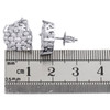 14K White Gold Real Round Diamond 4 Prong Cluster Stud 12mm Mens Earrings 2 CT.