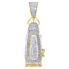 10K Yellow Gold Real Diamond Barber Shop Trimmer Pendant 1.80" Pave Charm 1 CT.