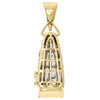 10K Yellow Gold Real Diamond Barber Shop Trimmer Pendant 1.80" Pave Charm 1 CT.