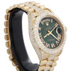 Rolex President Day-Date 18038 Diamond Watch 18K Gold 36mm Green Roman 10.73 CT.