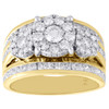 14K Yellow Gold Three Solitaire Diamond Engagement Ring Flower Set 2.05 CT.