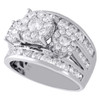 14K White Gold Three Solitaire Diamond Engagement Ring Flower Set 2.50 CT.