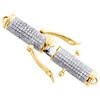 10K Yellow Gold Diamond 3D Style Box Clasp Lock For 3mm Chain / Necklace 3/4 CT.