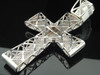 Diamond Cross Pendant Mens 10K White Gold Designer Round Pave Charm 5.50 Tcw.