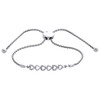 Womens Genuine Diamond Heart Frame Bolo Bracelet Sterling Silver 11" | 1/10 CT.