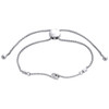 10K White Gold Round Diamond 2 Stone Hearts Together Fany Bolo Bracelet 1/3 CT.