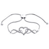 Womens Diamond Infiniy and Heart Bolo Bracelet in Sterling Silver 11" | 1/10 CT.