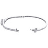 14K White Gold Round Diamond 2 Stone Bypass Bangle Hearts Together Bracelet 2 CT