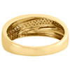 10K Yellow Gold Diamond Trio Set Matching Flower Engagement Ring & Band 1/2 Ct.