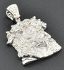 Diamond Jesus Head Pendant Piece 10K White Gold .22 Ct Mini Sideways Face Charm