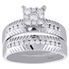 14K White Gold Diamond Trio Set Matching Solitaire Engagement Ring & Band 3/4 Ct