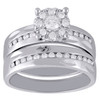 14K White Gold Solitaire Diamond Trio Set Matching Engagement Ring & Band 3/4 Ct