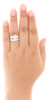 14K White Gold Diamond Trio Set Matching Flower Engagement Ring & Band 0.75 Ct.