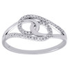 10K White Gold Diamond Interlocking Infinity Right Hand Cocktail Ring 1/8 Ct.