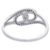 10K White Gold Diamond Interlocking Infinity Right Hand Cocktail Ring 1/8 Ct.