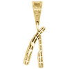 10K Yellow Gold  Diamond Straight Razor Blade Barber Shop Pendant Charm 0.20 CT.