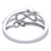 10K White Gold Diamond Triple Infinity Love Right Hand Cocktail Ring 1/6 Ct.