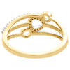 10K Yellow Gold Ladies Diamond Triple Circle Right Hand Cocktail Ring 1/8 Ct.