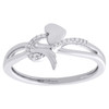 .925 Sterling Silver Diamond Angel Wing Swirled Heart Cocktail Ring 1/20 Ct.