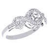 10K White Gold Dancing Diamond Love Infinity Right Hand Cocktail Ring 1/4 Ct.