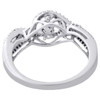 10K White Gold Dancing Diamond Love Swirl Right Hand Cocktail Ring 1/4 Ct.