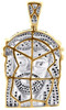 Genuine Pave Black Diamond Jesus Piece Charm 10K Yellow Gold 1.56" Pendant 1 Ct.