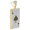 10K Yellow Gold Black Diamond Pendant Ace of Spades Poker Pave Charm 1.61 CT.