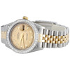 Mens 36mm Rolex DateJust Diamond Watch 18K Two Tone Jubilee Champagne Dial 2 CT.