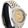 Mens 36mm Rolex DateJust Diamond Watch 18K Two Tone Jubilee Champagne Dial 2 CT.