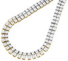 2 Row Necklace Genuine Diamond Link Chain Mens .925 Sterling Silver 36" | 2.5 CT