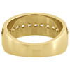 14K Yellow Gold Channel Set Round Diamond Greek Key Wedding Band 9mm Ring 1 CT.