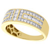 14K Yellow Gold Channel Set Round Diamond Wedding Band 8mm Engagement Ring 1 CT.