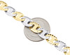 10K Two Tone Gold Puff Gucci / Mariner 8.5mm Mens Matte Fancy Link Bracelet 8.5"