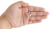 Sterling Silver & Dancing Diamond Double Heart Frame Pendant 1" Charm 0.03 CT.
