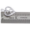 Sterling Silver & Genuine Diamond Triple Heart Frame Pendant 0.95" Charm 1/8 CT.