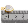 10K Yellow Gold Real Diamond Double Frame Heart Design Pendant Pave Charm 1/6 CT