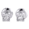 Sterling Silver & Round Diamond Bezel Miracle Set Stud 3.5mm Earrings 1/15 CT.