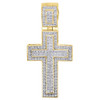 10K Yellow Gold Diamond Cross Concave Outline Pendant 1.95" Mens Charm 1/2 Ct