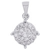 10K White Gold Genuine Round Diamond 4 Prong Cluster Pendant 0.70" Charm 1/2 CT.