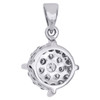 10K White Gold Genuine Round Diamond 4 Prong Cluster Pendant 0.70" Charm 1/2 CT.