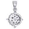 10K White Gold Genuine Round Diamond 4 Prong Cluster Pendant 0.70" Charm 1/2 CT.